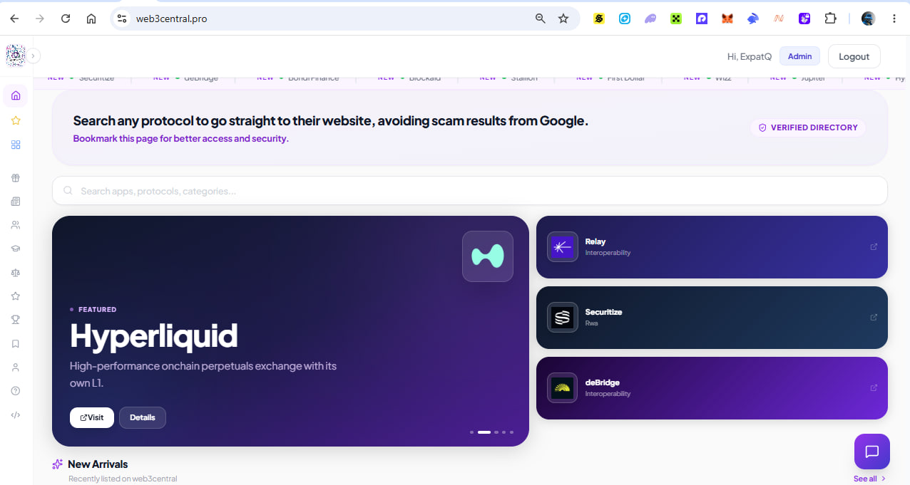 Web3Central Discovery Platform